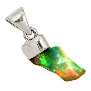 Natural Ethiopian Opal Polish Rough 925 Silver Pendant Jewelry ALLP-27694 - Picture 1 of 1