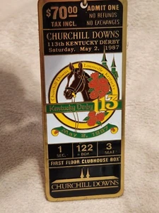 KENTUCKY DERBY 113th CHURCHIL DOWNS Louisville KY ADMISSION KEYCHAIN 1987 Racing - Picture 1 of 5