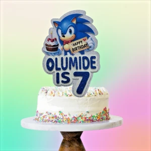 Personalised Sonic Cake Topper - Picture 1 of 8