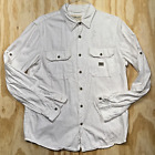 Ralph Lauren Denim & Supply weißes Herrenhemd aus 100 % Baumwolle mit Taschen EUC Größe L