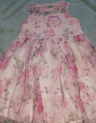 Girls Size Large 10-12 Dinner Party Dress. Pink Floral Sleeveless. New  - Image 1 of 4