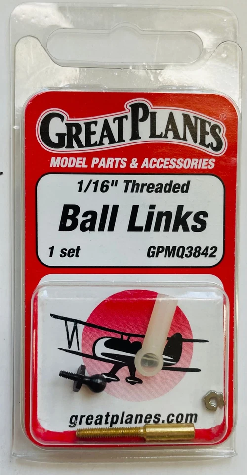 Great Planes 1/16" Threaded Ball Links GPMQ3842 - Image 1 of 1