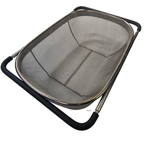 Over-the-Sink Stainless Steel Mesh Strainer Basket – Expandable Handles – Kitche - Picture 1 of 11