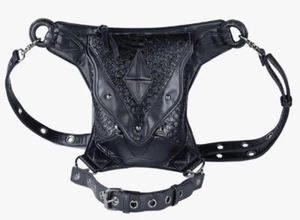 New Vintage Steampunk Gothic Waist Bags Motorcycle Leg Leather Messenger Bag - Picture 1 of 7