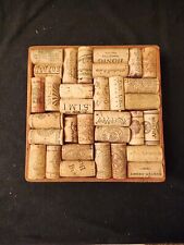 Handmade Wine Cork On Wood Hot Pad /Trivet 7 1/4” Square
