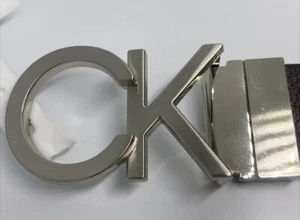 Gürtel Calvin Klein Herren Jeans Hose XL 42-44 Silber Schnalle 11KA020007 UVP $ 45 Neu - Bild 1 von 6