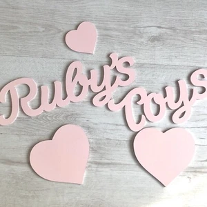 TWO NAMES & SHAPES ONLY FOR Wooden Toy Box Personalised Children's - Picture 1 of 12
