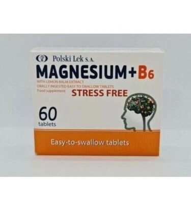 POLSKI LEK Food Supplement MAGNESIUM B6 STRESS FREE 60 tablets MAGNEZ B6 STRES