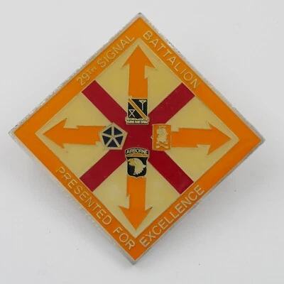 [435] 29th Signal Battalion Challenge Coin - Presented for Excellence - Image 1 of 2
