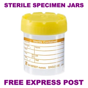 10x Sterile Specimen Containers Urine Jars * Australian Made * FREE EXPRESS POST - Picture 1 of 3