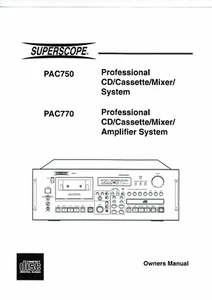 Superscope by Marantz user manual Bedienungsanleitung für PAC 750/770 Copy - Picture 1 of 1