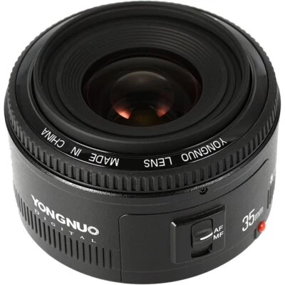 Yongnuo 35mm F2/F2N Wide Angle Fixed Prime Auto Focus Lens for Nikon Canon DSLR - Image 1 of 4