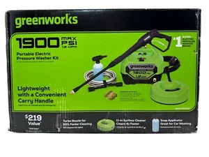 Greenworks 1900 PSI Electric Pressure Washer Kit w/Surface Cleaner GPW1901SC (OB - Picture 1 of 14