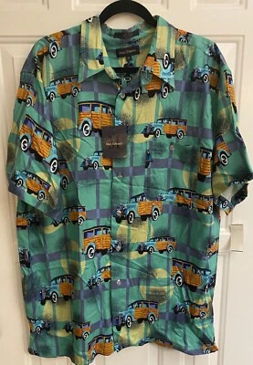 Woodie Wagon Shirt Men's Hawaiian Button Up  Short Sleeve  Tropical XL Tall - Image 1 of 4