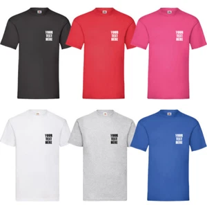 Personalised Embroidered Crew Neck Cotton Fruit of the Loom T-Shirt Any Name - Picture 1 of 14