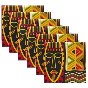 Table Cloth Napkins African Women Geometric Print Set Of 6 Washable Reusable Din - Picture 1 of 5