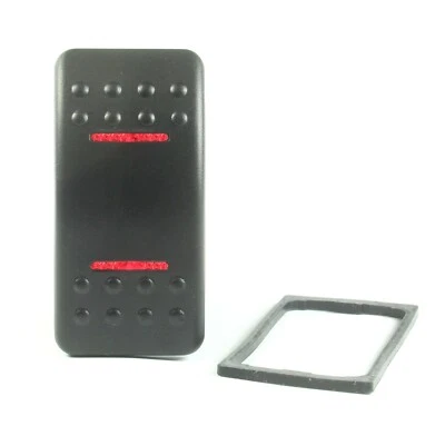 MOMENTARY Rocker Switch DPDT, 20A 12VDC, Illuminated RED 7pins Waterproof - Image 1 of 4