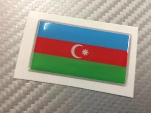 Adesivo Bandiera 3D Resinata AZERBAIGIAN 45 x 25 mm. - Picture 1 of 1