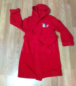 The Children's Place Girl's Red Robe Snowman Fleece Hood with Belt Size M 7/8 - Picture 1 of 11