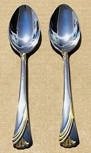2 cucchiaini da zuppa Lenox KELLY GOLD ACCENT posate in acciaio inox 18/8 - Foto 1 di 2