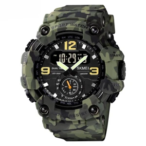 Herrenuhr Camouflage PU Wasserdicht Armbanduhren Lässig Sport Stil Digital Neu - Bild 1 von 16