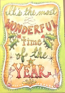 Happy Holidays, Most Wonderful Time Of The Year, Glittered, Greeting Card - Picture 1 of 3