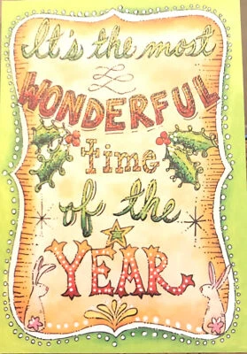 Happy Holidays, Most Wonderful Time Of The Year, Glittered, Greeting Card - Image 1 of 3