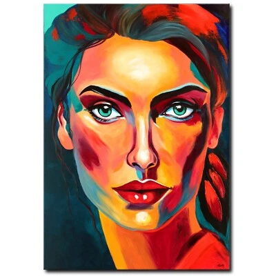 ORIGINAL Acryl Bild Gemälde Frau Abstrakt Malerei Kunst Modern Erotik HANDGEMALT - Bild 1 von 4