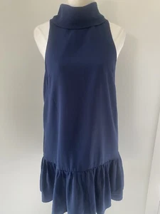 THE FIFTH BLUE SLEEVELESS HIGH NECK SHIFT DRESS FRILL BOTTOM SIZE XS - Picture 1 of 6