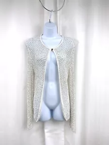 Gianni Versace White Mesh Sequin One-Button Cardigan Dress Topper - AS-IS - Picture 1 of 23