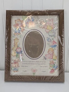 Vintage Baby Keepsake Collage 8x10 Wood Frame Wall Hanging Gift Nursery Home - Picture 1 of 11