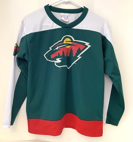 Minnesota Wild Green Youth Medium M Hockey Jersey NHL Gaborik #10 Screen printed Cover