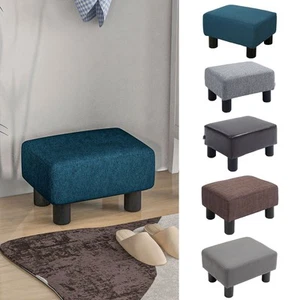 Footstool Small Footrest Upholstery with Plastic Legs - Picture 1 of 67