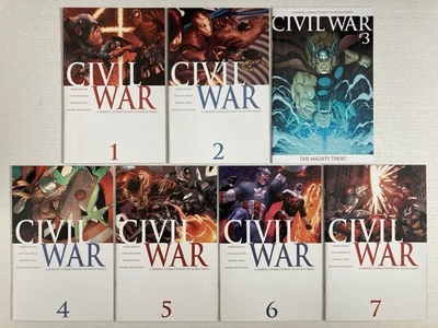 JUEGO SERIE COMPLETA GUERRA CIVIL #1-7 2006 #2 #3 VARIANTE 4 5 6 MARVEL CASI NUEVO DUEÑO ORIGINAL Foto 1 de 2