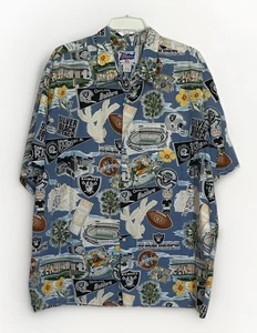 VTG 80s MINT REYN SPOONER 2XL OAKLAND LAS VEGAS RAIDERS HAWAIIN SHIRT NFL - Picture 1 of 6
