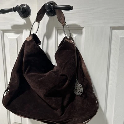 Bolsa de Ombro JUICY COUTURE Vintage Grande Camurça e Couro Hobo - Chocolate RARA - Imagem 1 de 4