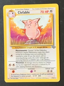 Clefable 17/64 Jungle Non Holo Rare Vintage WOTC Pokemon Card - Picture 1 of 2