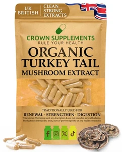 Bio TurkeyTails|Extrakt Kapseln | Clean Formula | Crown Supplements UK - Bild 1 von 2