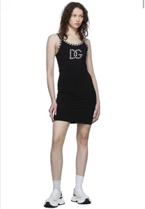 Dolce & Gabbana kurzes Kleid schwarz DG verziert Kristall - Bild 1 von 10