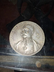 1914 BELGIEN Brüssel Freimaurer BÜRGERMEISTER Adolphe Max Medaille Silber - Bild 1 von 2