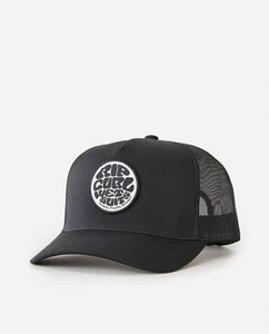 Rip Curl Mens Snapback Curve Brim Trucker Cap ~ Wetsuit Icon black - Picture 1 of 3