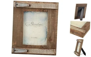 Rustic Natural Wood Picture Frame, Easel Back for Desktop or Table Top - Picture 1 of 7