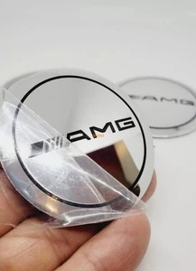  Für Mercedes Benz AMG Logo Nabendeckel Emblem Aufkleber Silber.4 Stück 56mm - Picture 1 of 3
