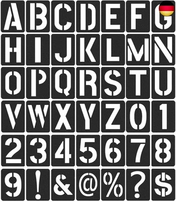 42 Stück wiederverwendbare Buchstaben- und Zahlenschablonen, 10,2 cm, für B - Bild 1 von 4