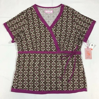 NWT Koi Kathy Peterson Kate Large Scrub Top Medical Nurse S/S Pockets Drawstring - Image 1 of 4