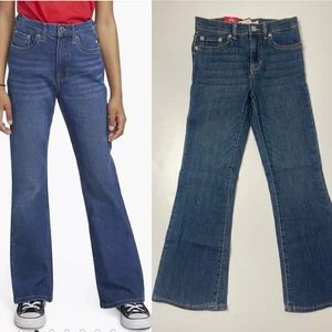 Pantalones de mezclilla acampanados elásticos cómodos tiro alto Levi's Girls 726 medianos 7/8 - Imagen 1 de 16
