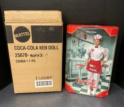 Coca-Cola Barbie Soda Fountain Ken with shipper & 2 Barbie dolls - Image 1 of 4