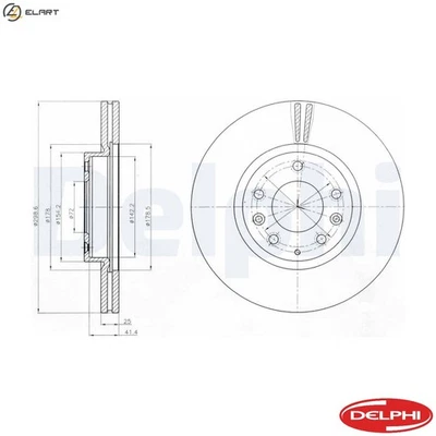2x BRAKE DISC BG4255C FOR MAZDA 6/combi-coupe/Sport/Kombi/Hatchback ATENZA 1.8L - Image 1 of 4