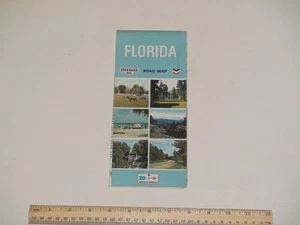 1970 Chevron Gasoline Standard Oil Florida State Road Map w/ Mileage Chart +more - Picture 1 of 9