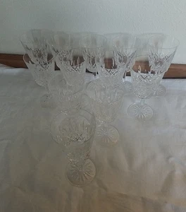 12 Vintage WATERFORD Crystal "LISMORE" Signed Water Goblets - Picture 1 of 7